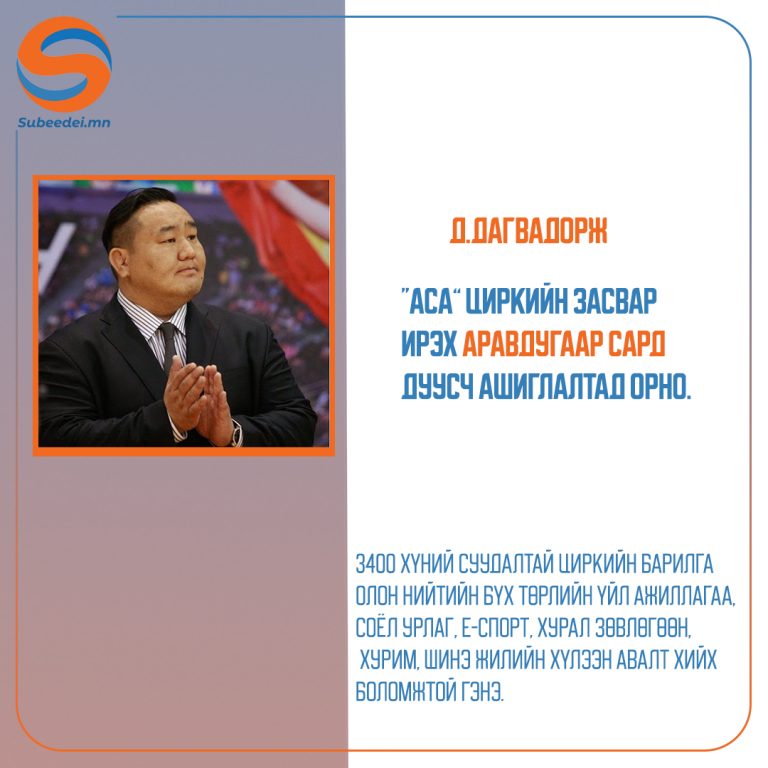 “АСА” циркийг аравдугаар сард ашиглалтад оруулна гэв