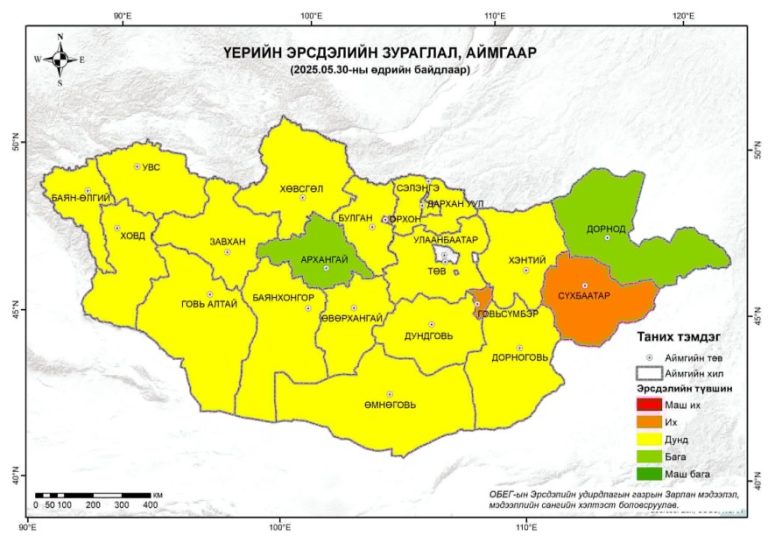 Үерийн эрсдэлийн ерөнхий үнэлгээгээр их эрсдэлтэй 3 аймаг байна