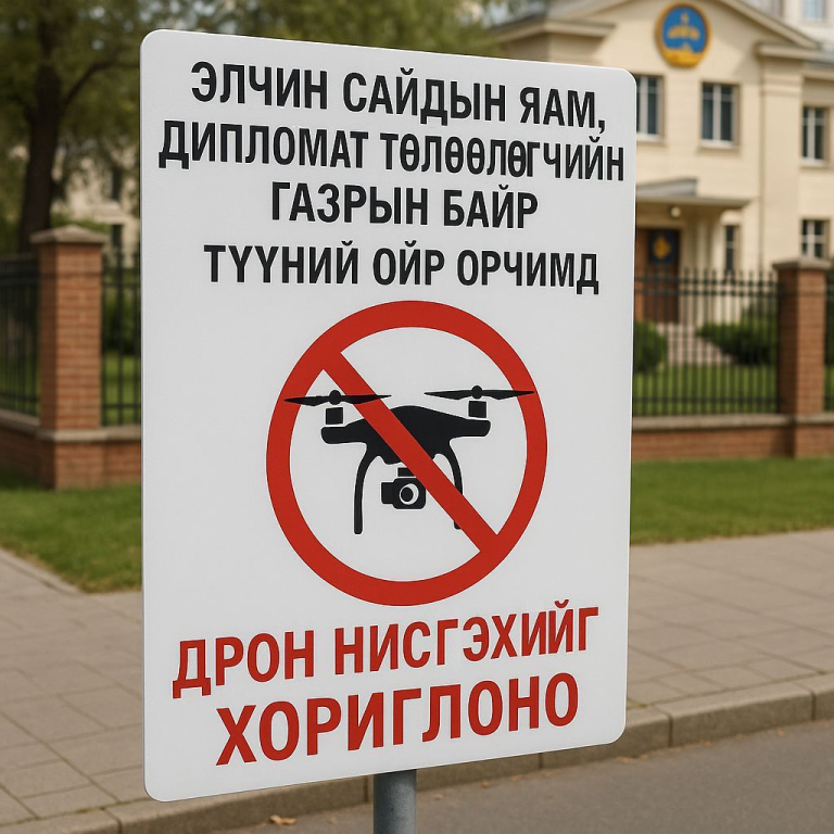 Элчин сайдын яам, дипломат төлөөлөгчийн газрын орчимд дрон нисгэхийг хориглоно