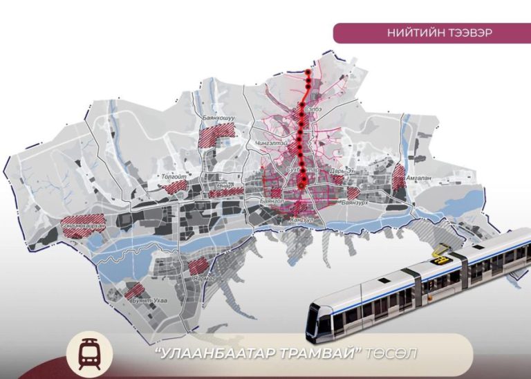 “Улаанбаатар трамвай” төслийг хэрэгжүүлснээр Зунжингаас Сүхбаатарын талбай хүртэл 29 минут зорчино